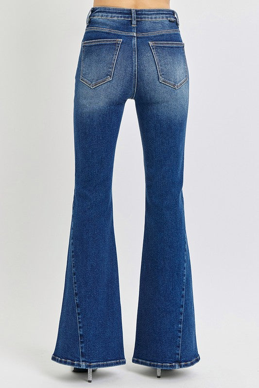 Sansplay Special Distressed Button-Fly Flare Jeans