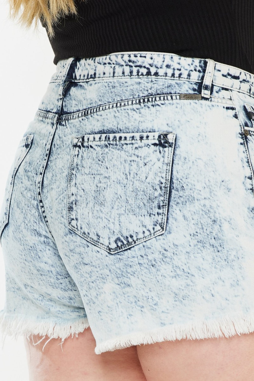 Full Size Distressed High Waist Denim Shorts