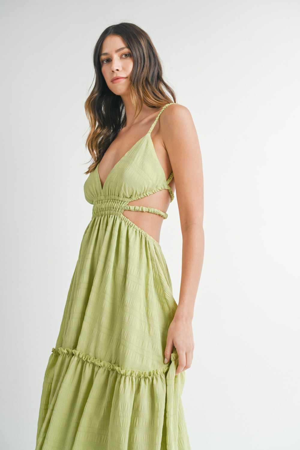 Sansplay Cutout Waist Backless Maxi Dress