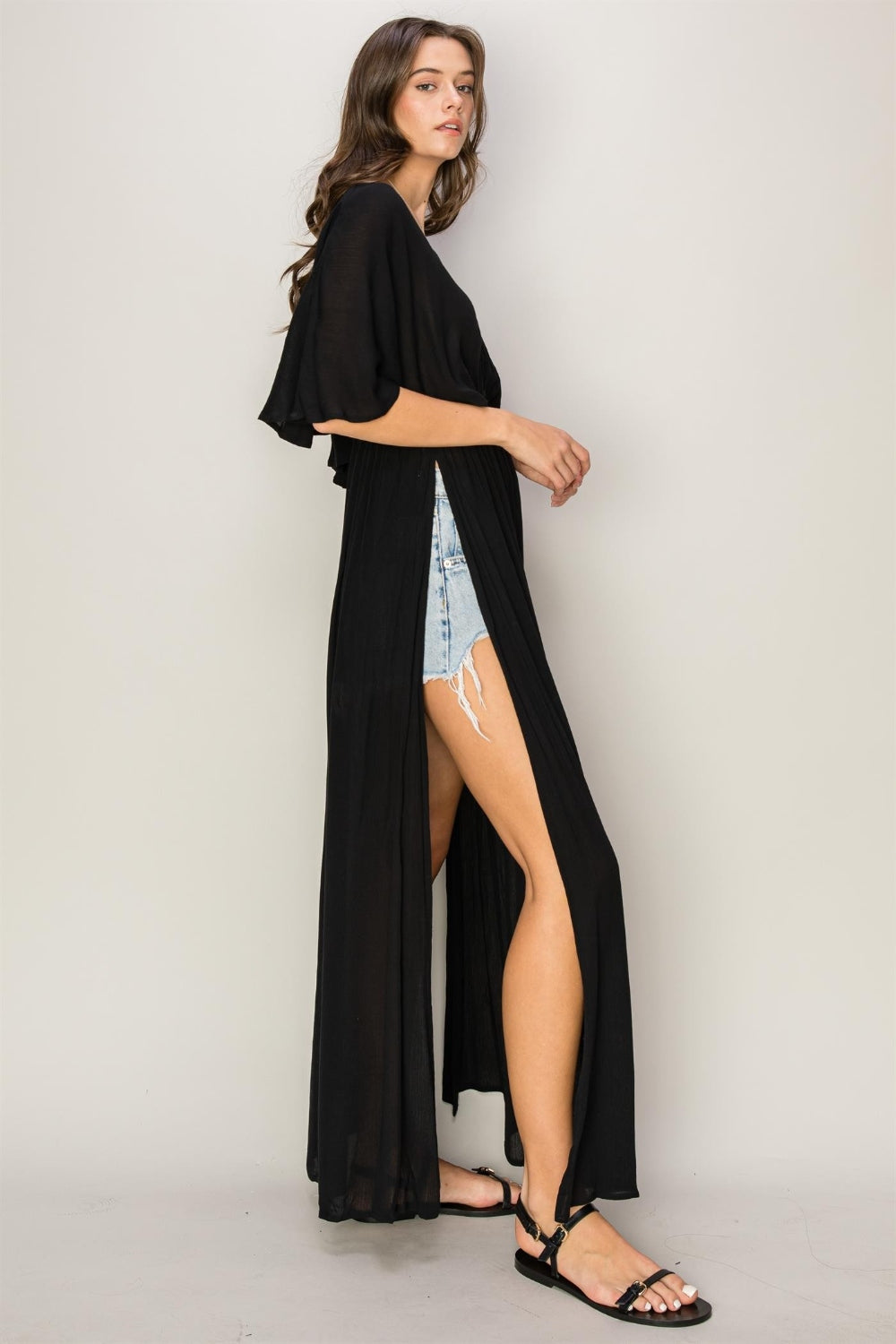 Sansplay Tie Back Maxi Split Cover Up Dress