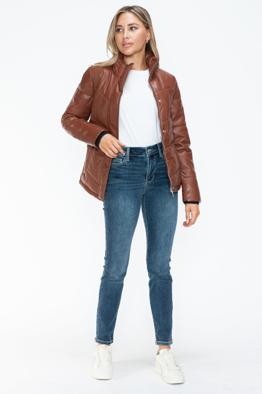 Zip Up Turtleneck Puffer Jacket