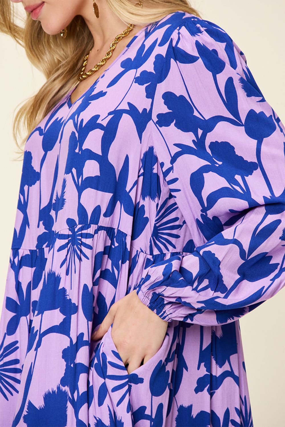 Blissful Minis Printed Ruffle Hem Dress with Pocket