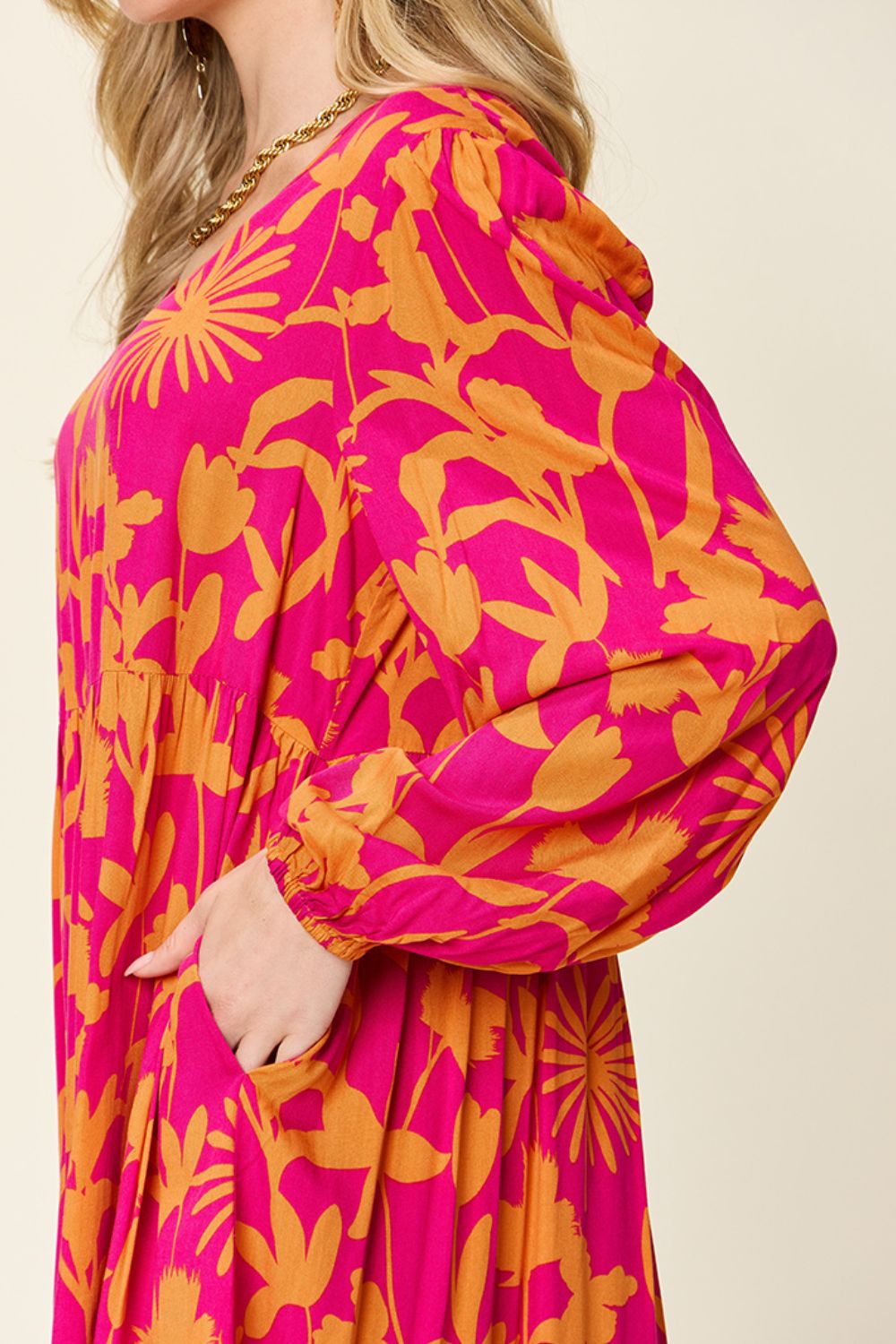Blissful Minis Printed Ruffle Hem Dress with Pocket