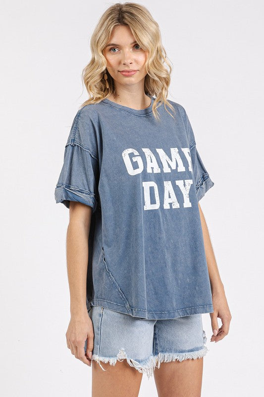 Twirl & Twirl GAME DAY Round Neck Short Sleeve T-Shirt