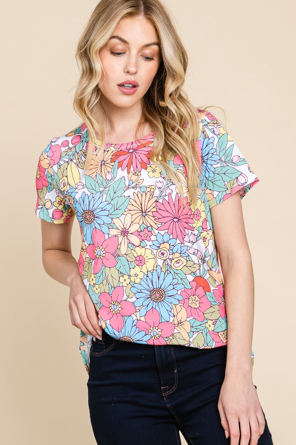 Sans Floral Short Sleeve T-Shirt