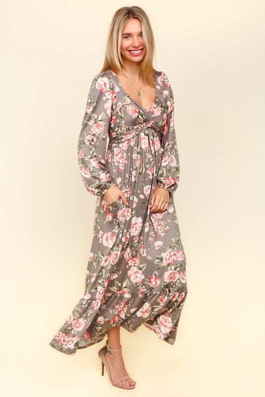The Artist's Edit Ruffled Hem Floral Dress with Side Pockets