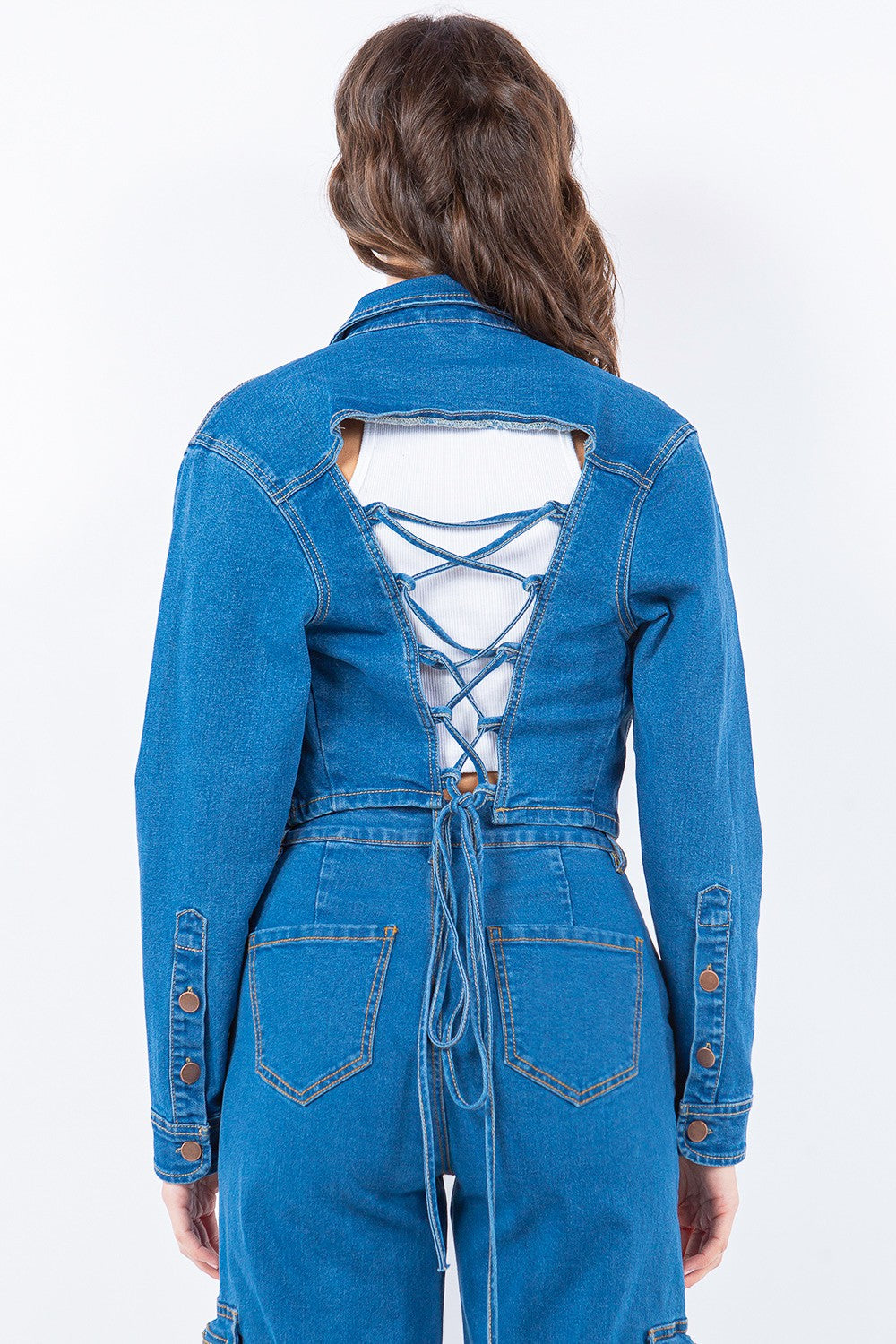 Back Cropped Denim Jacket