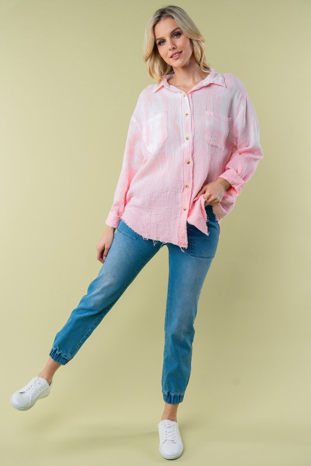 Ethereal Full Size Long Sleeve Tie Dye Shirt