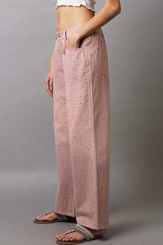 Sans Embellishments Gradient Wide Leg Pants