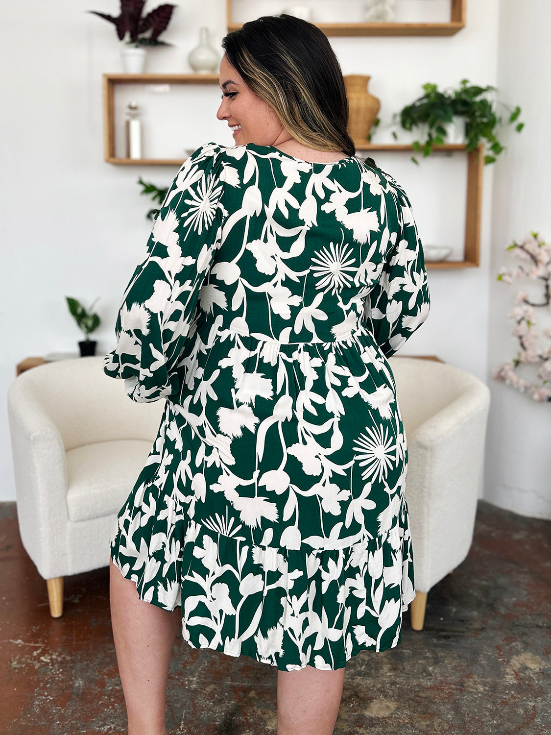 Blissful Minis Printed Ruffle Hem Dress with Pocket