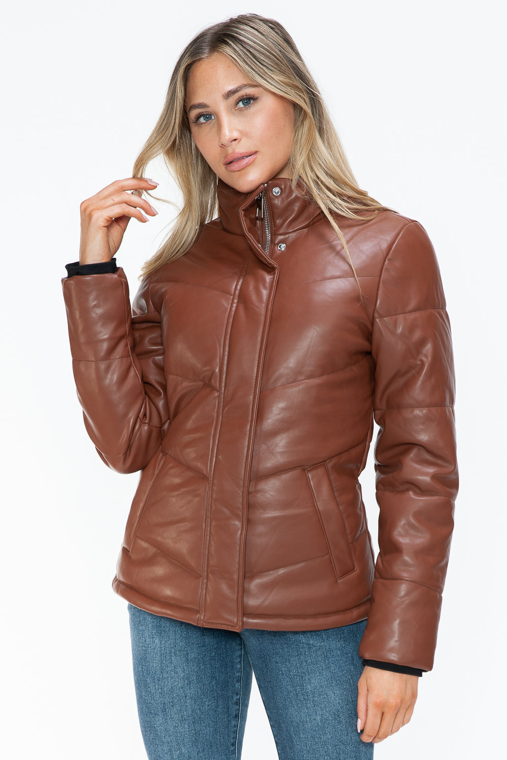 Zip Up Turtleneck Puffer Jacket