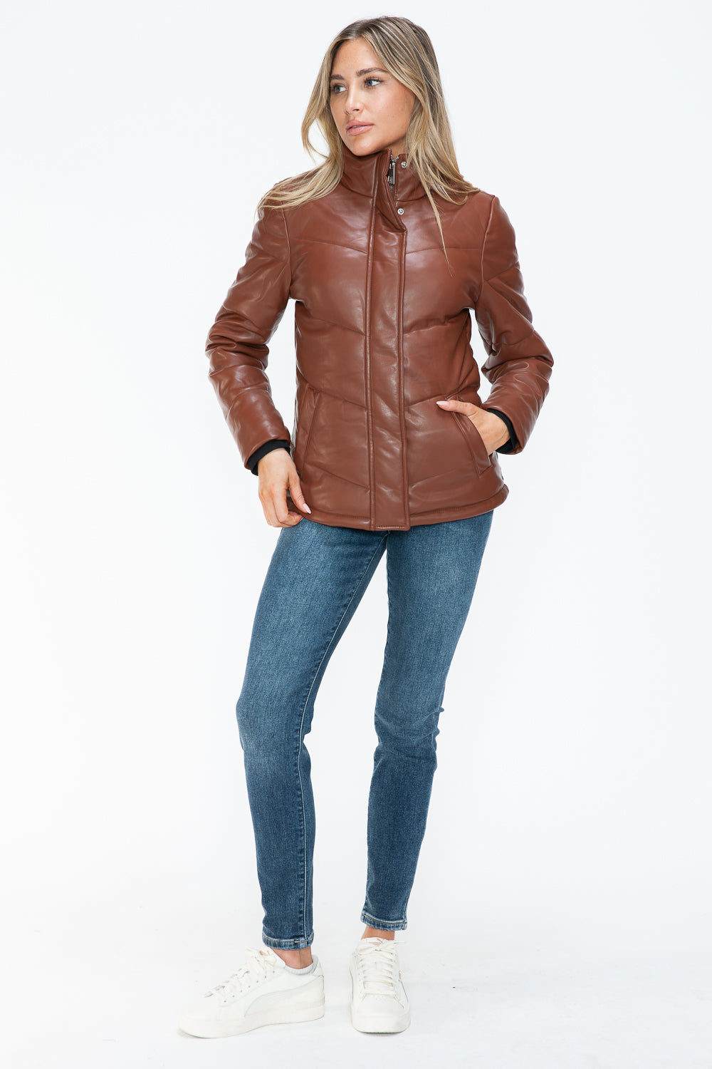 Zip Up Turtleneck Puffer Jacket
