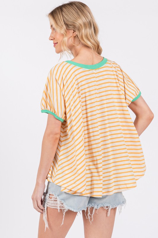 Twirl & Twirl Striped Round Neck Short Sleeve T-Shirt