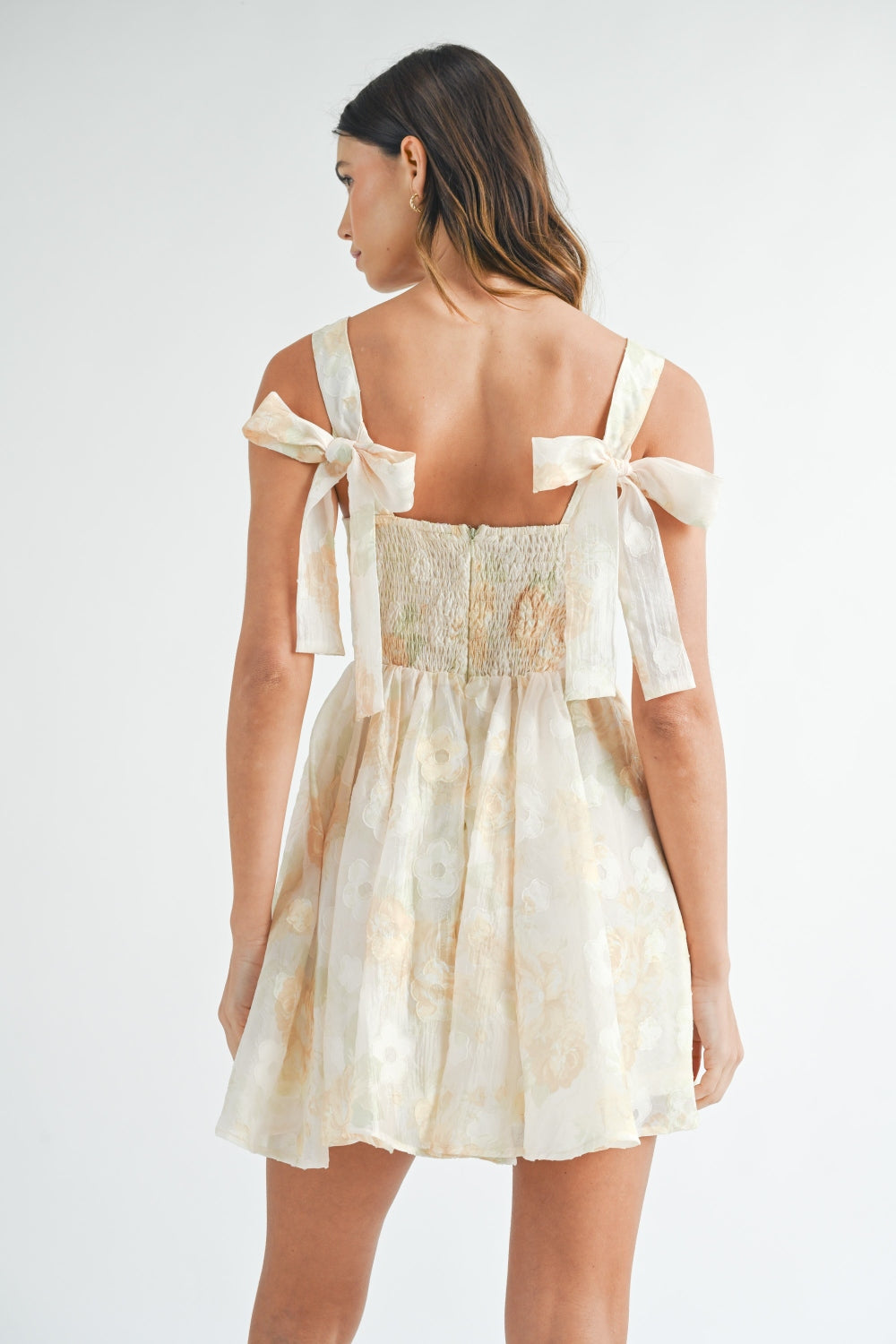 Sansplay Textured Floral Corset Mini Dress