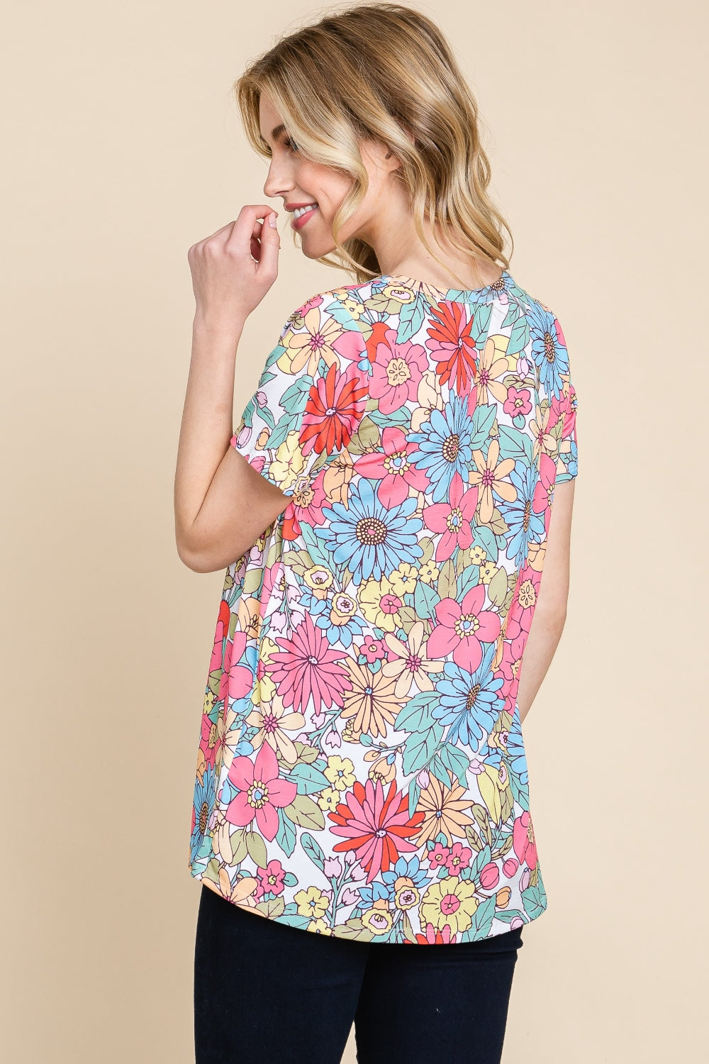 Sans Floral Short Sleeve T-Shirt