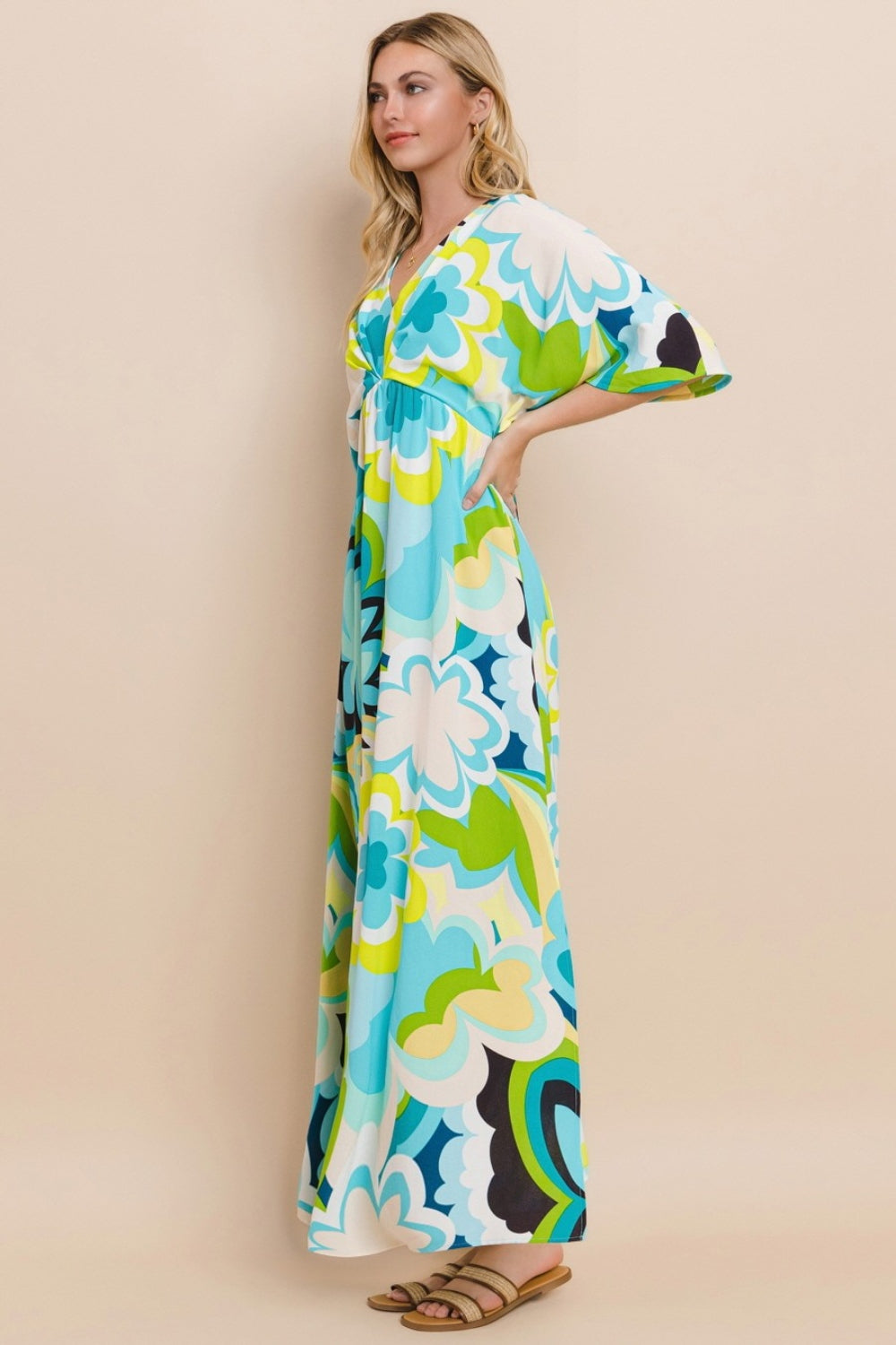 Printed Slit Maxi Dress