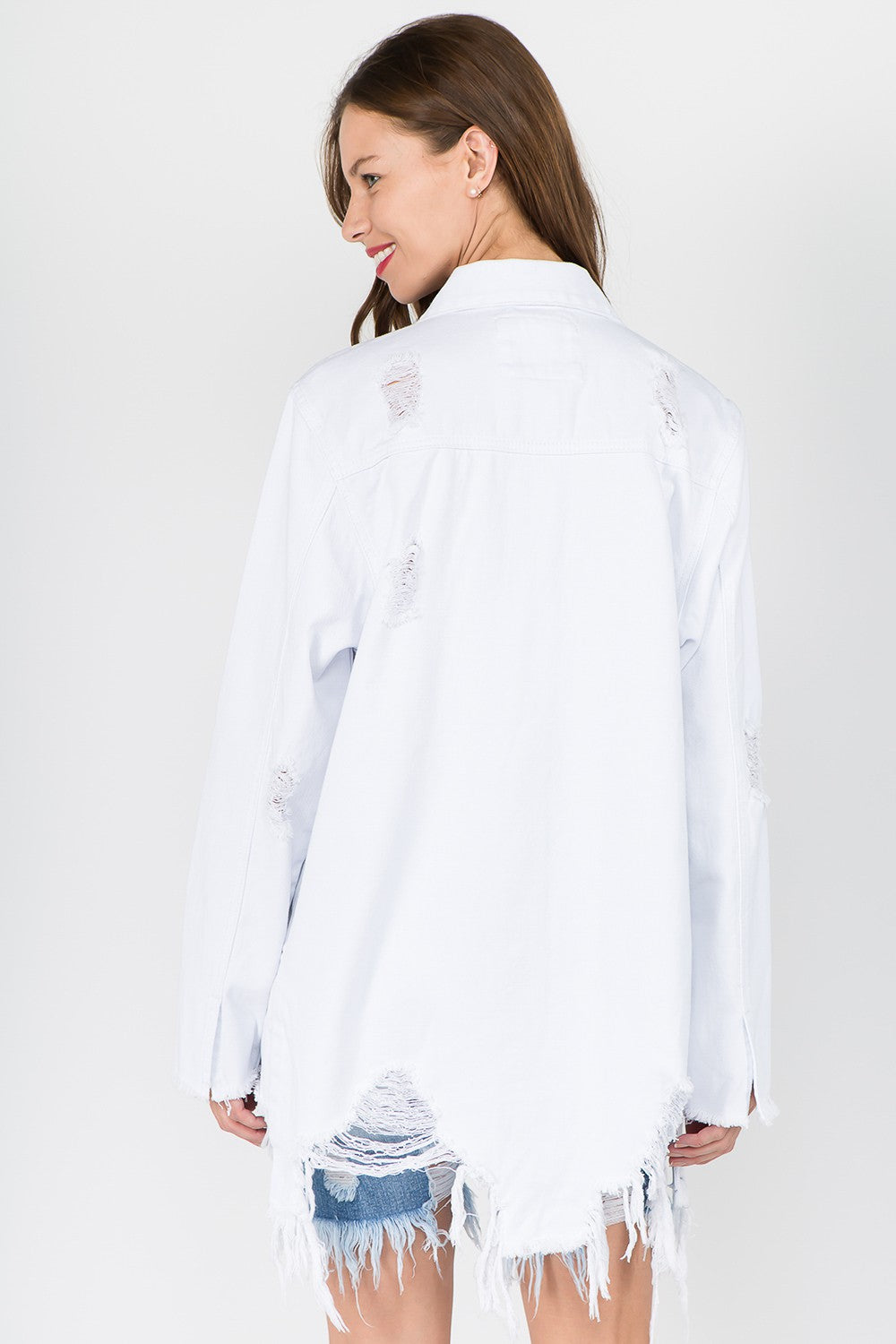 Frayed Hem Denim Jacket