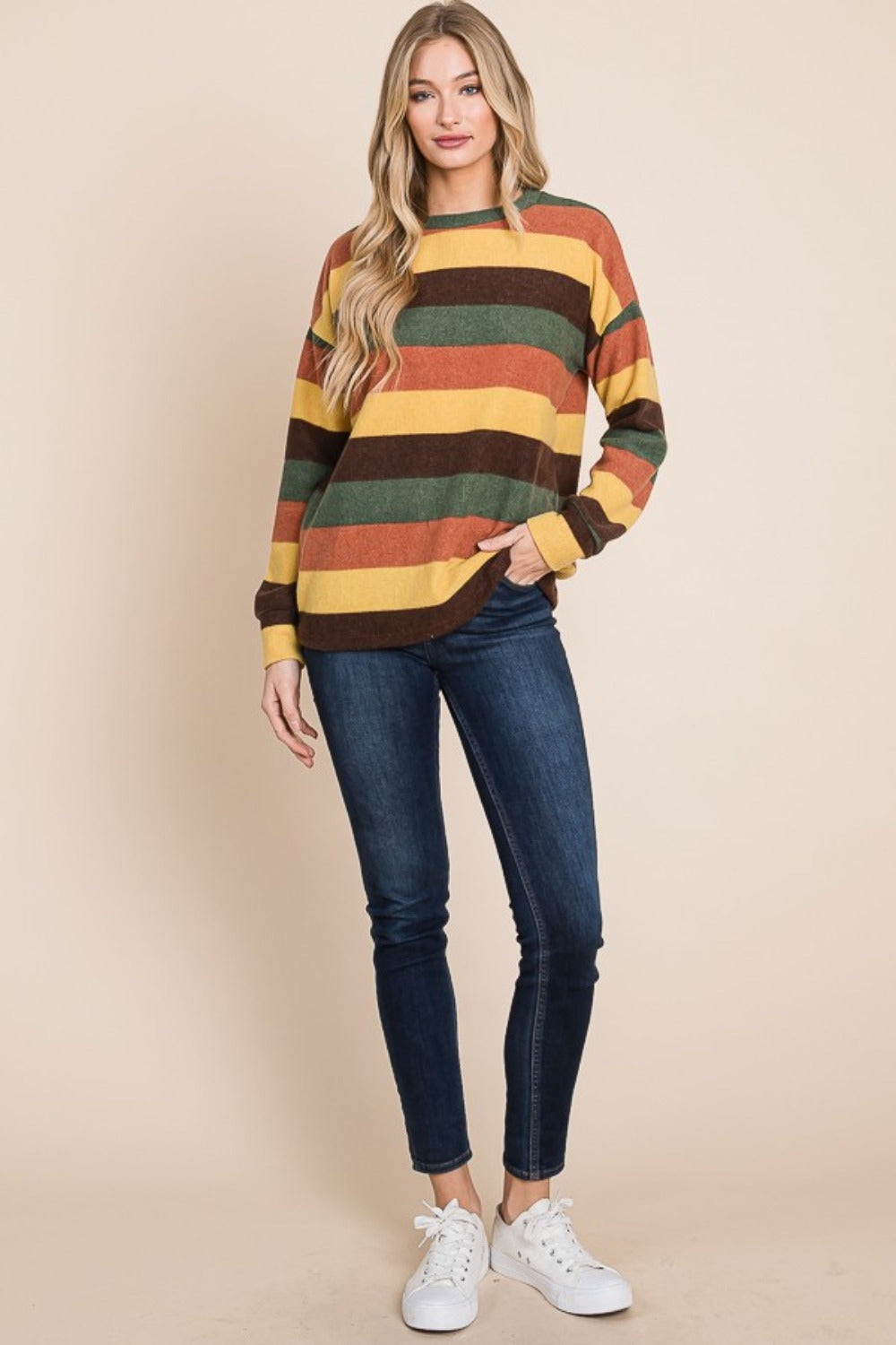 Sansplay Artisan Multi-Color Striped Knit Top