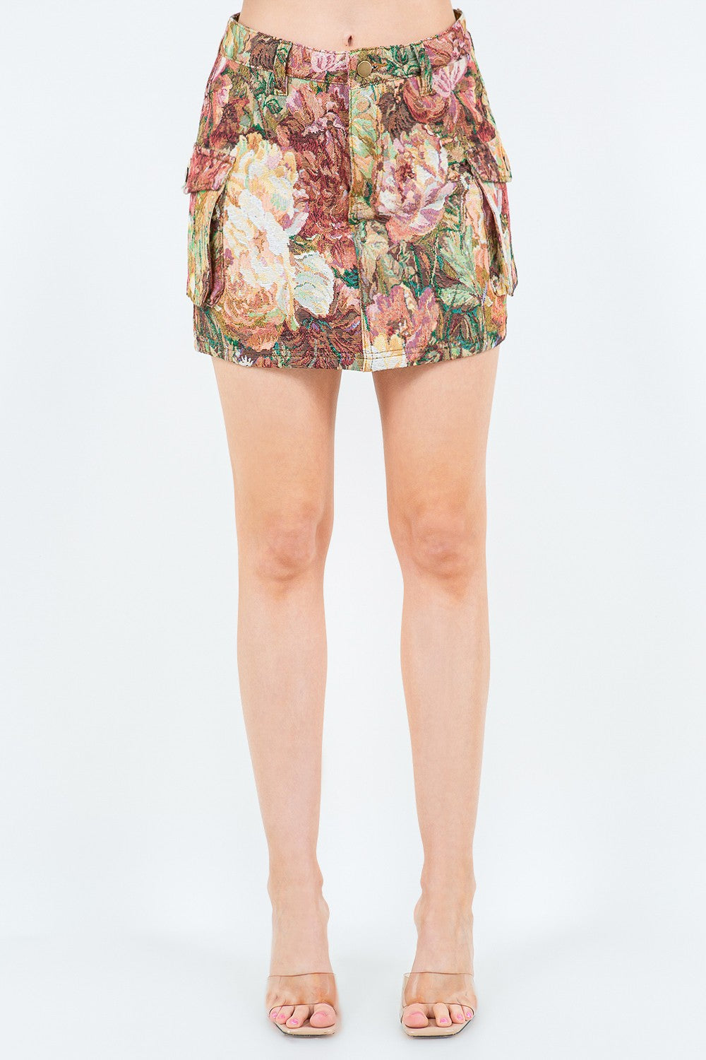 Sansplay Selvedge Jacquard Weave Cargo Pocket Skirt