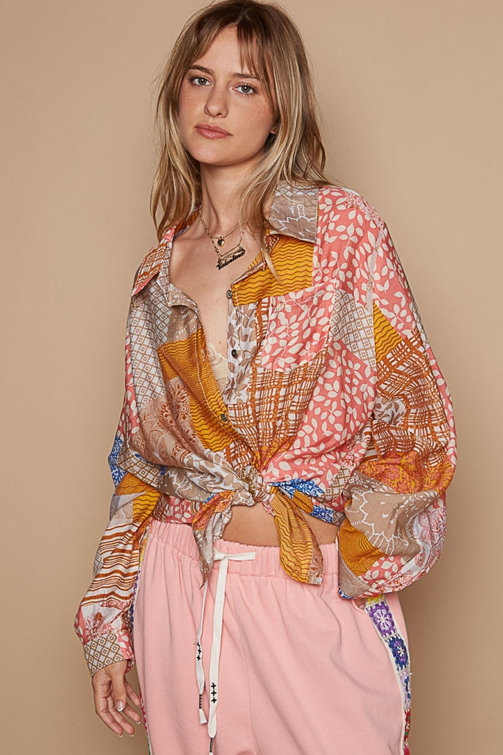 Solace Button-Down Long Sleeve Printed Shirt