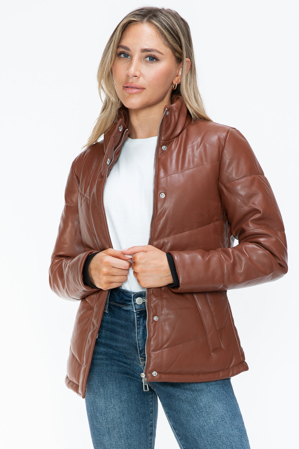 Zip Up Turtleneck Puffer Jacket