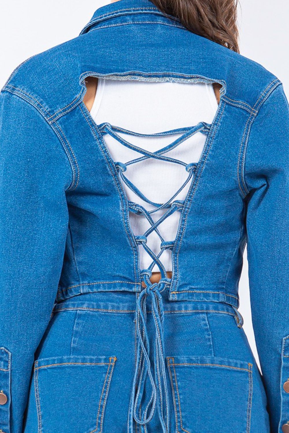 Back Cropped Denim Jacket