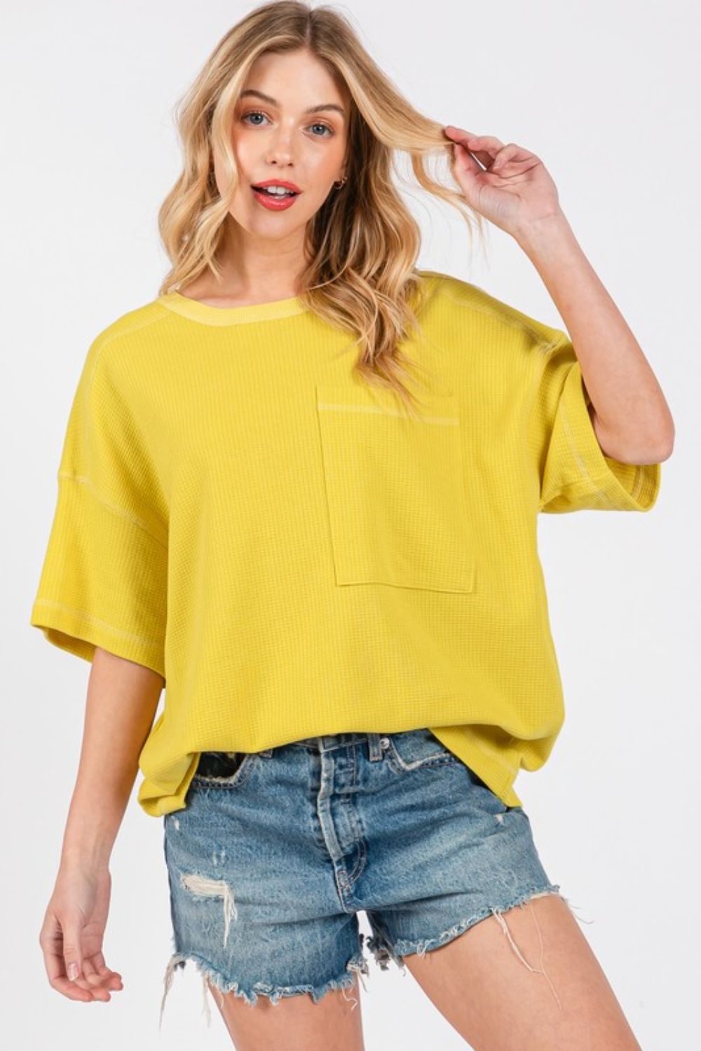 Twilight Glow Textured Drop Shoulder T-Shirt