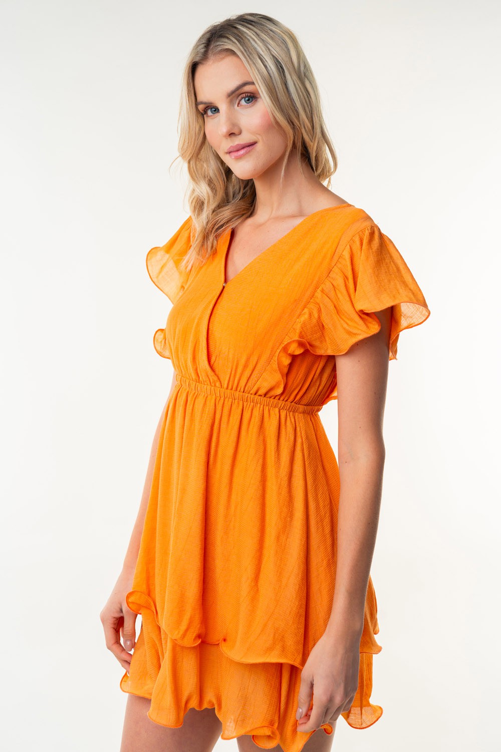 Party wear Short Sleeve Woven Layered Dress
