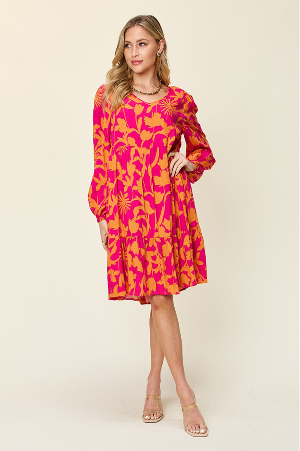Blissful Minis Printed Ruffle Hem Dress with Pocket