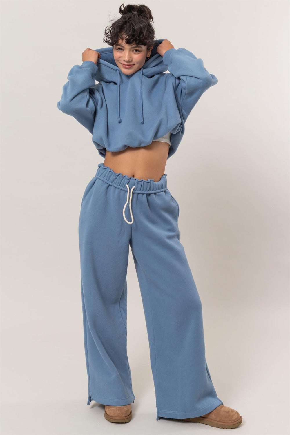 Sansplay Blue Cropped Hoodie