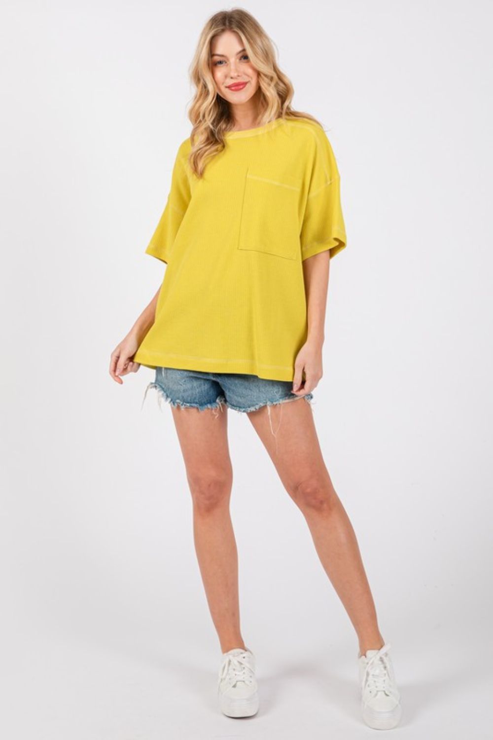 Twilight Glow Textured Drop Shoulder T-Shirt