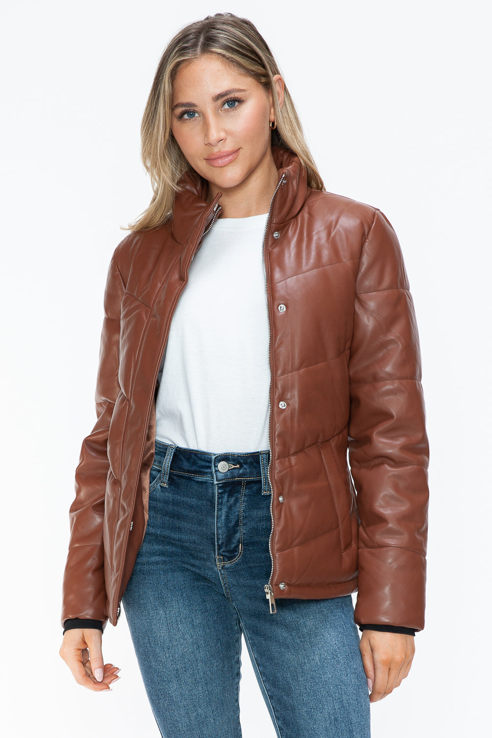 Zip Up Turtleneck Puffer Jacket