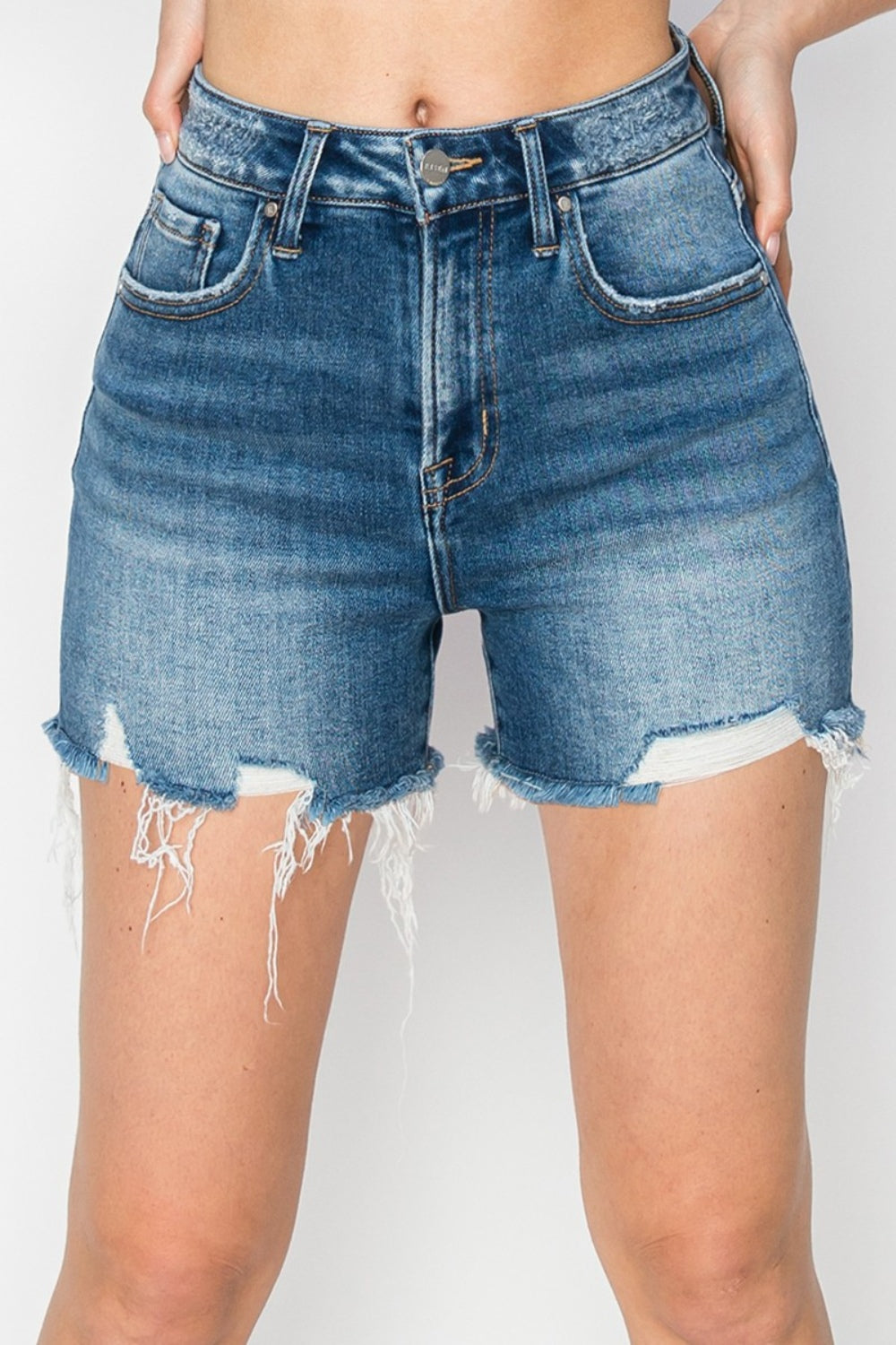 Sans Raw Distressed Denim Shorts