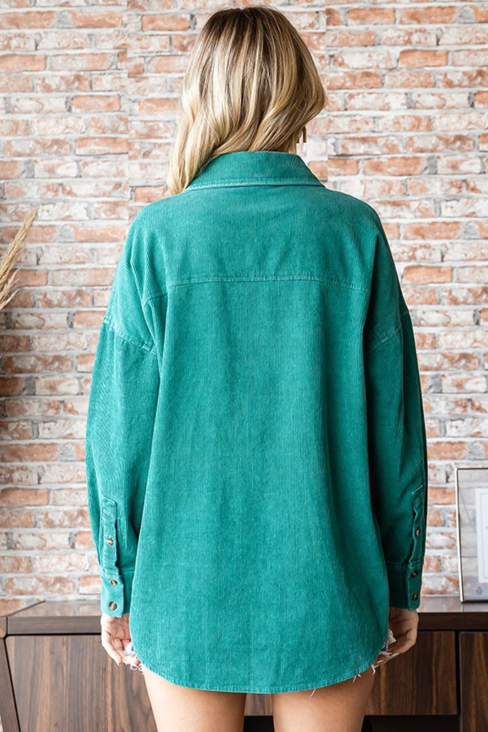 Radiance Washed Corduroy Button Down Long Sleeve Shirt