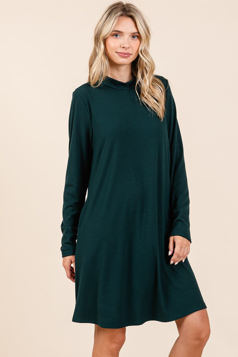 The Kaleidoscope Neck Long Sleeve Dress with Pockets