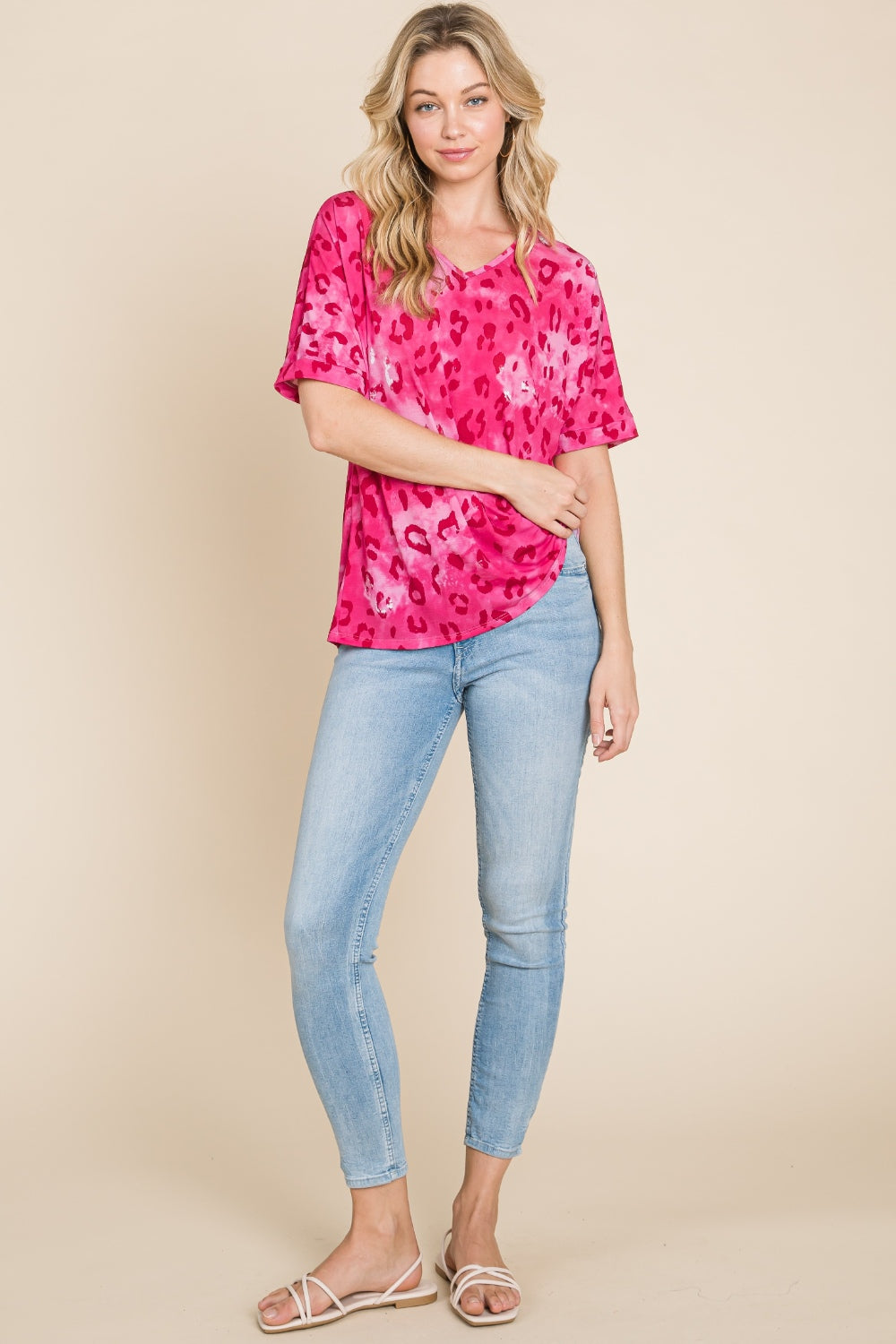 Nomad's Soul Leopard V-Neck Short Sleeve T-Shirt