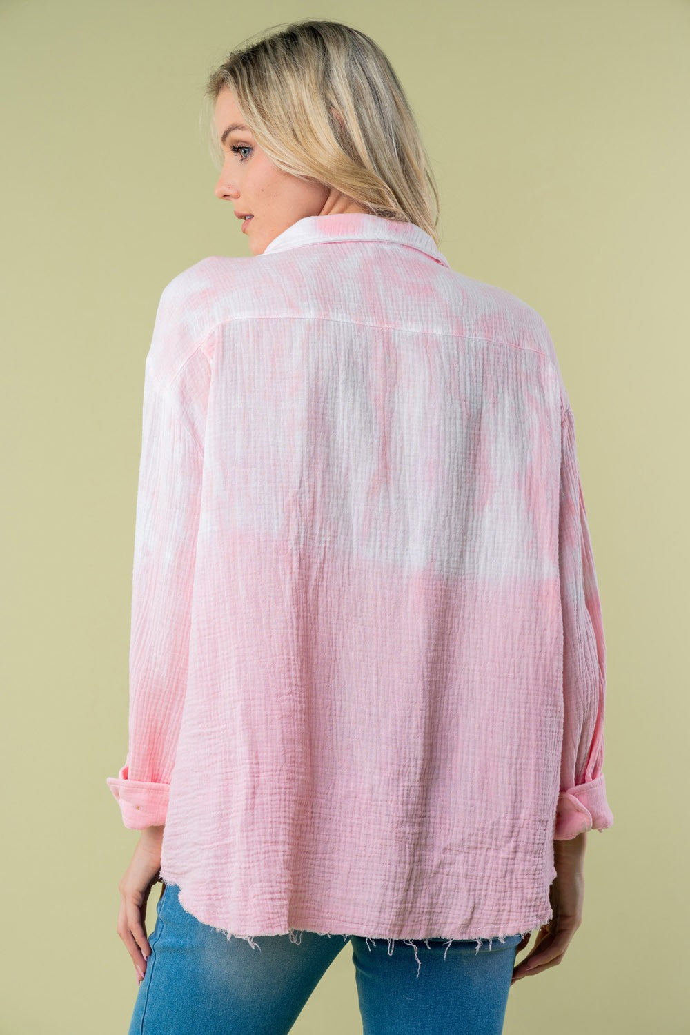Ethereal Full Size Long Sleeve Tie Dye Shirt