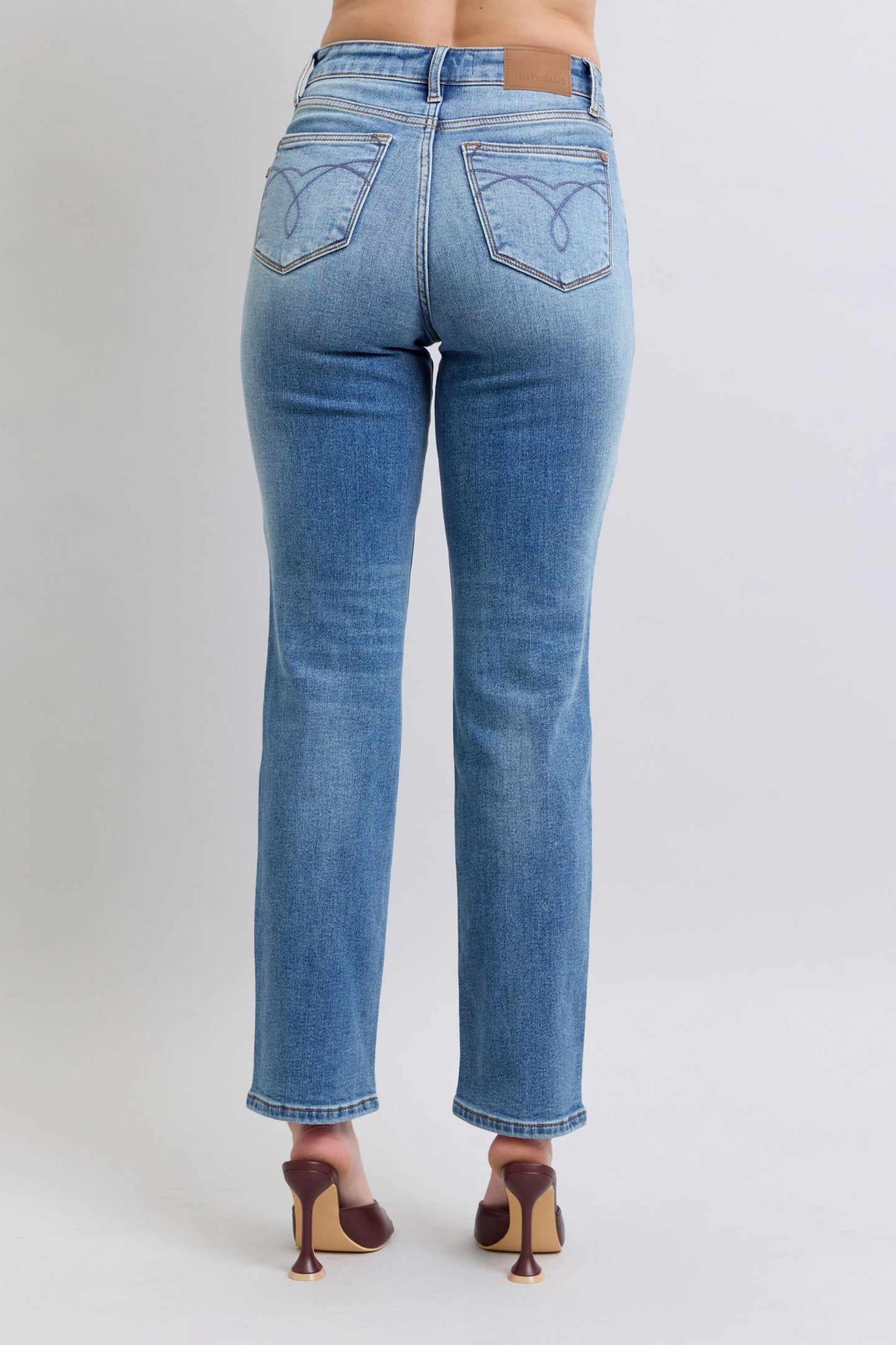 Sansplay Full Size Run Vintage Wash Thermal Straight Jeans