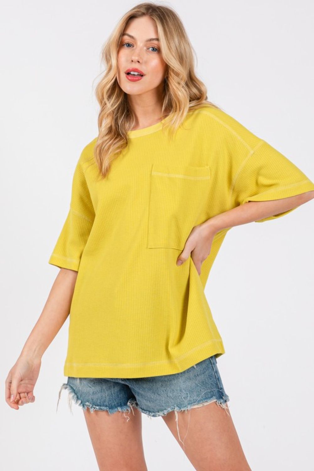 Twilight Glow Textured Drop Shoulder T-Shirt