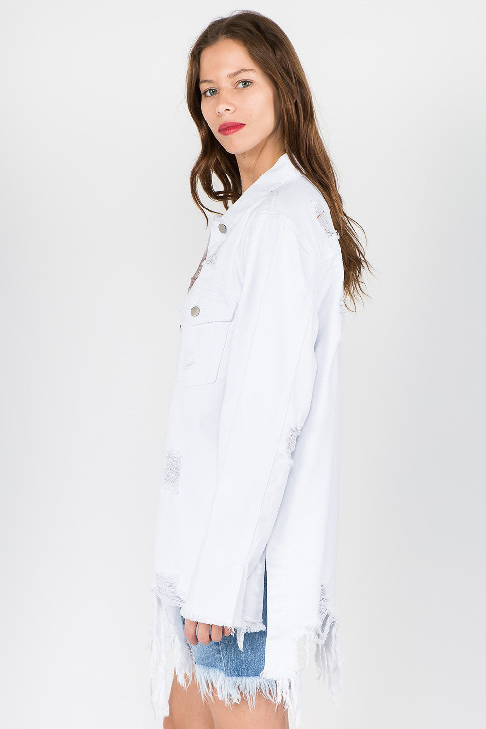 Frayed Hem Denim Jacket