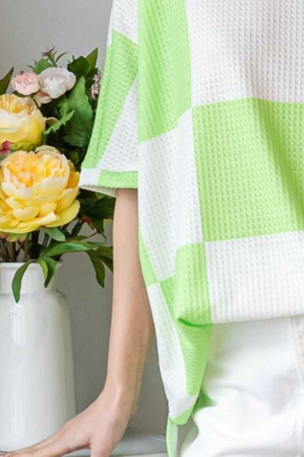 Sans Checkered Waffle Oversized T-Shirt