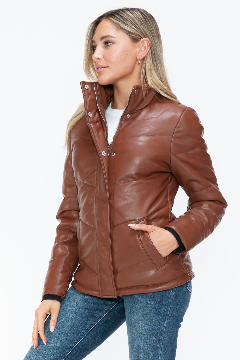 Zip Up Turtleneck Puffer Jacket
