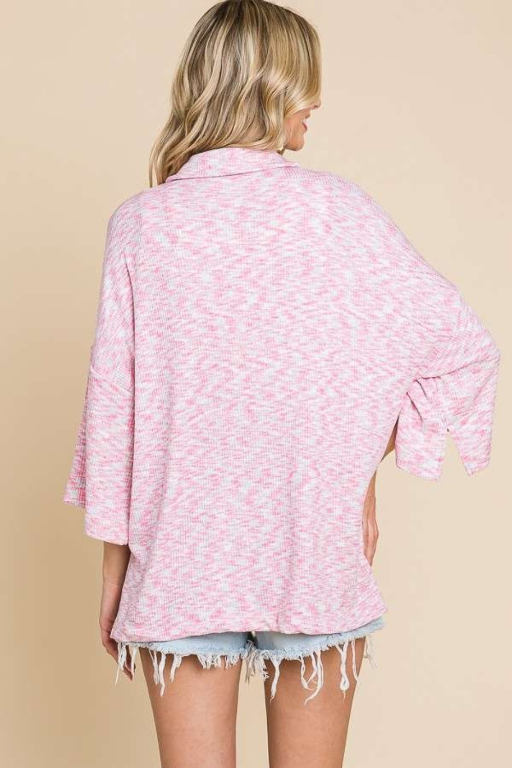 Reverie Button Up Drop Shoulder Slit Shirt