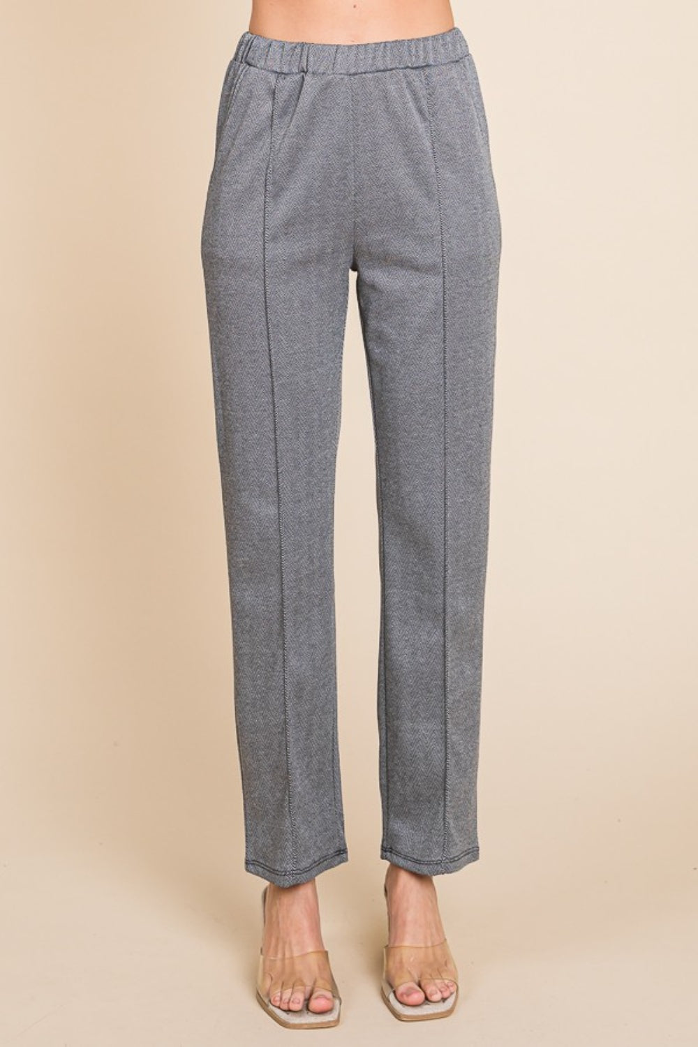 Full Size Pin Tuck Detail Slim Pants