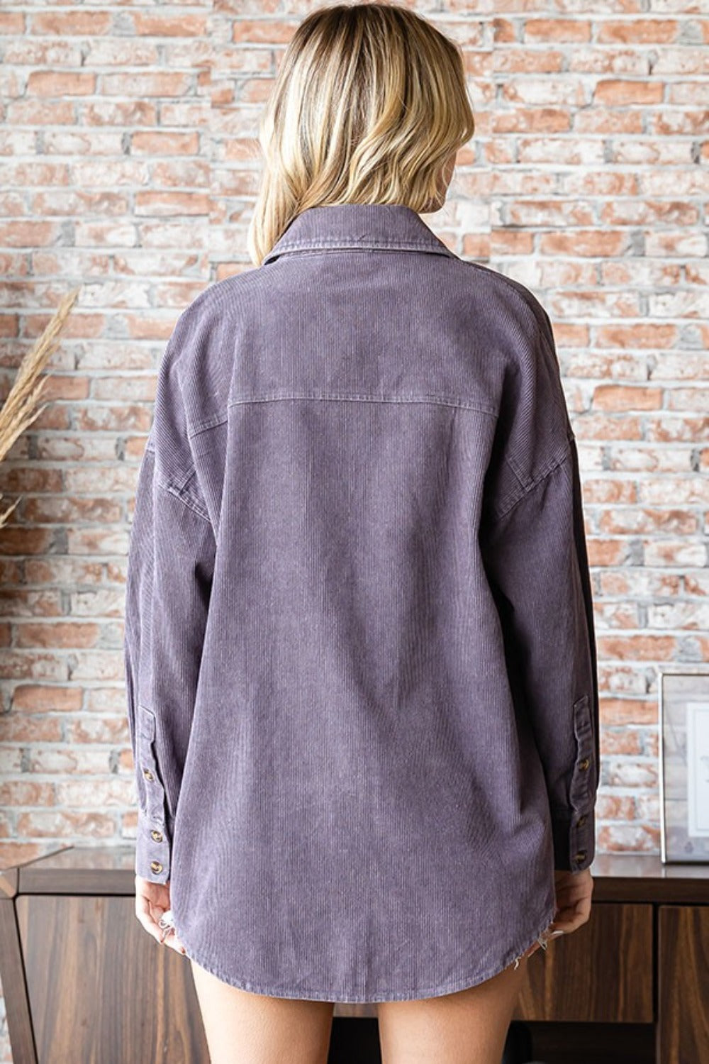 Radiance Washed Corduroy Button Down Long Sleeve Shirt