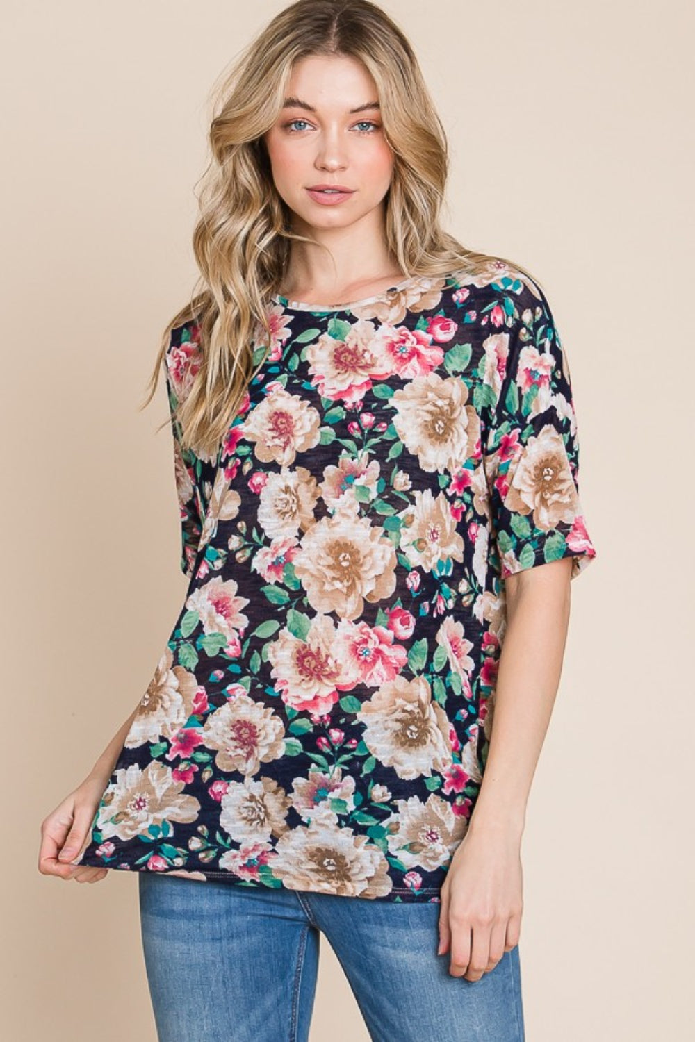The Treasured Floral Round Neck T-Shirt