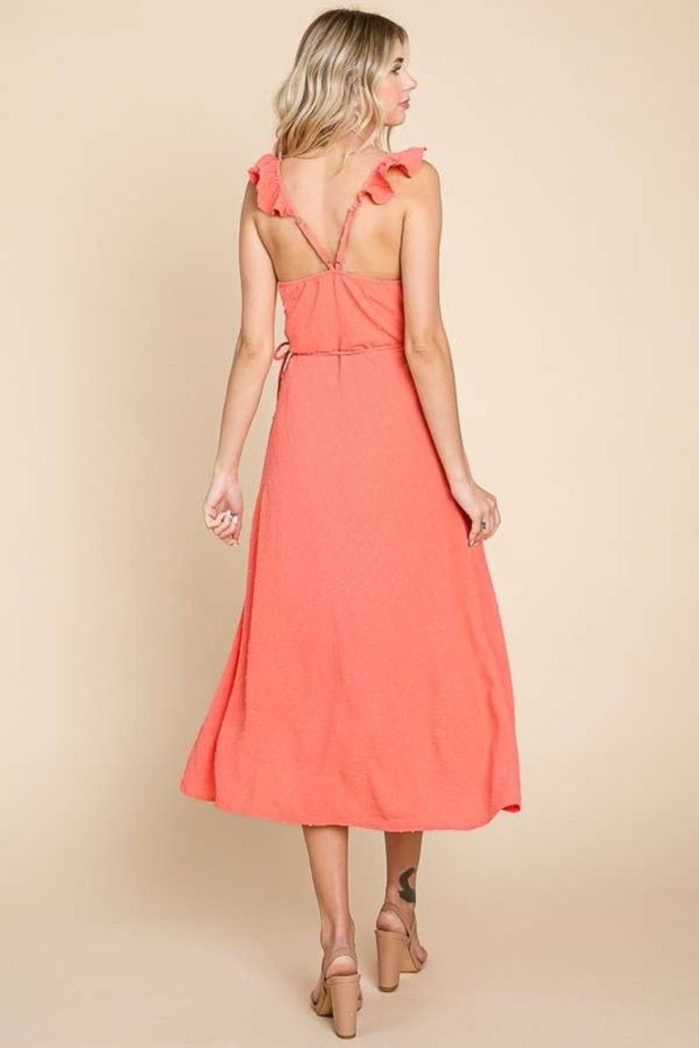 Detail Surplice Wrap Slip Dress