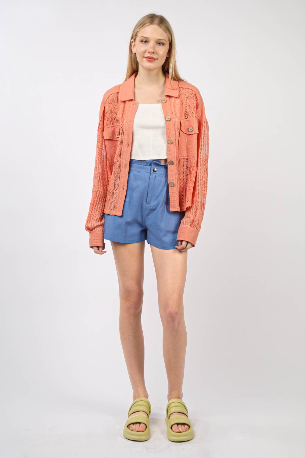 Intrigue Button Up Long Sleeve Lace Shirt