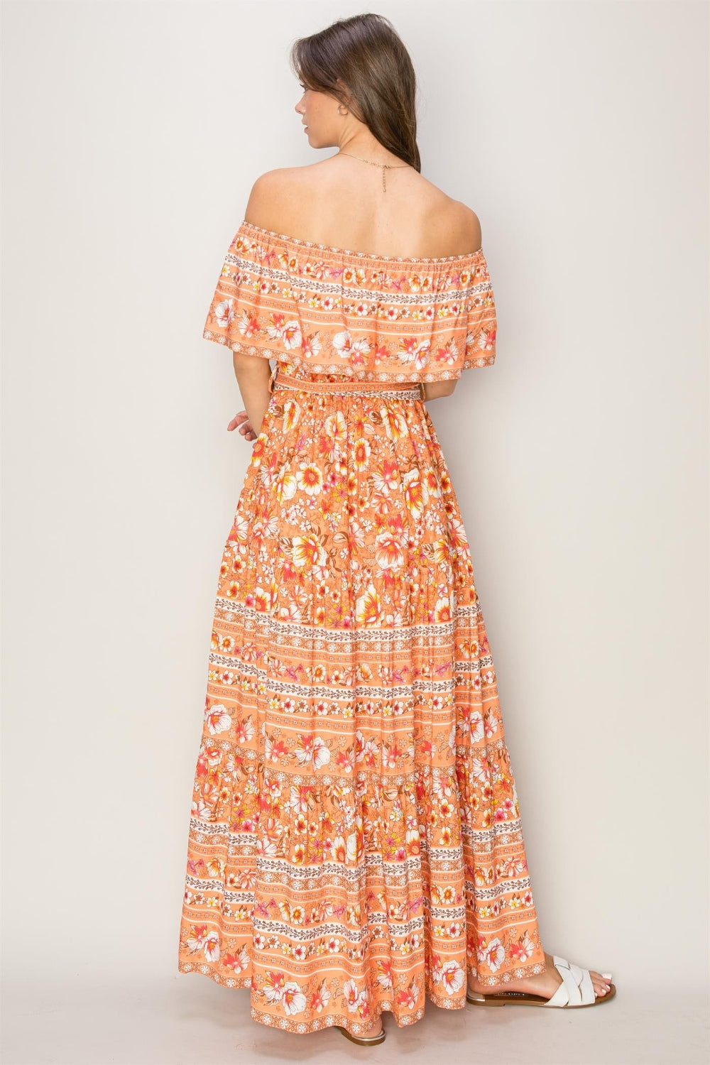 Sansplay Off-Shoulder Tie Front Maxi Dress