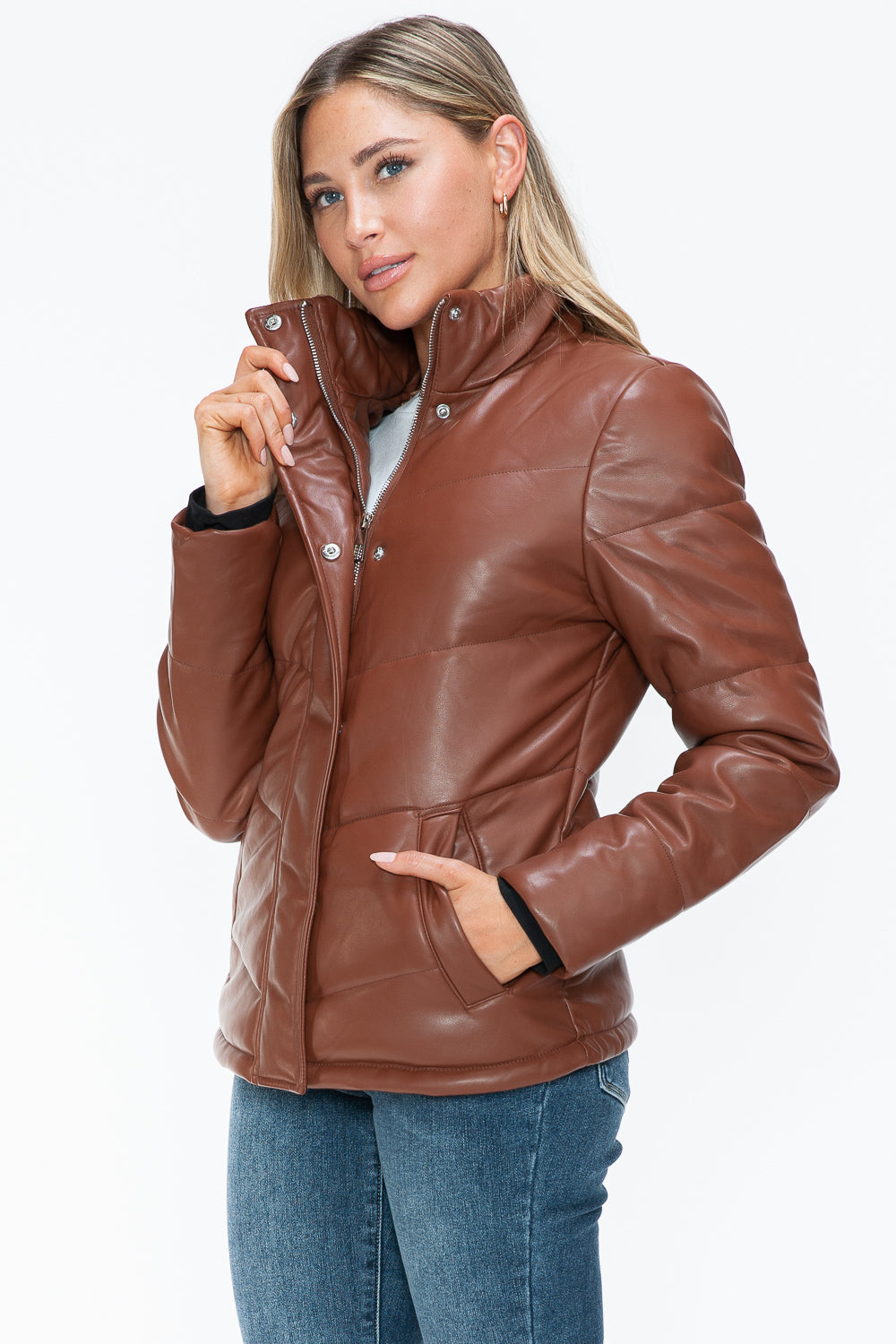 Zip Up Turtleneck Puffer Jacket